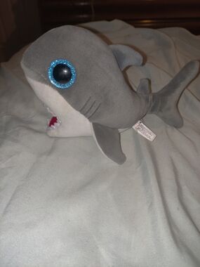 Ty Plush Grey Shark Pet Toy - Soft Shark Plush